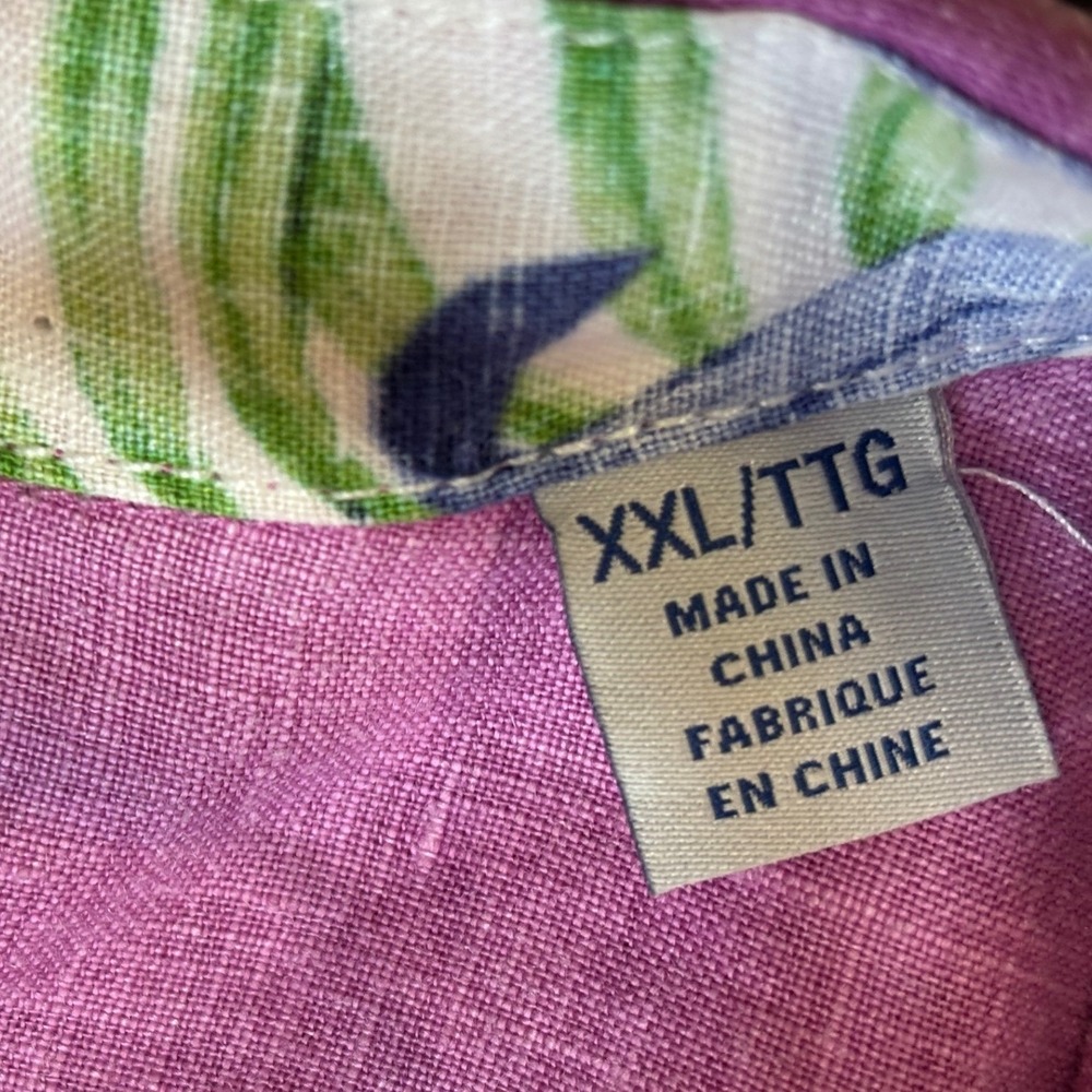 Tommy Bahama Shirt Mens XXL Purple 100% Linen Short Sleeve Button Down Camp - Picture 12 of 16